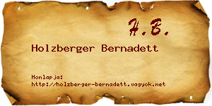 Holzberger Bernadett névjegykártya